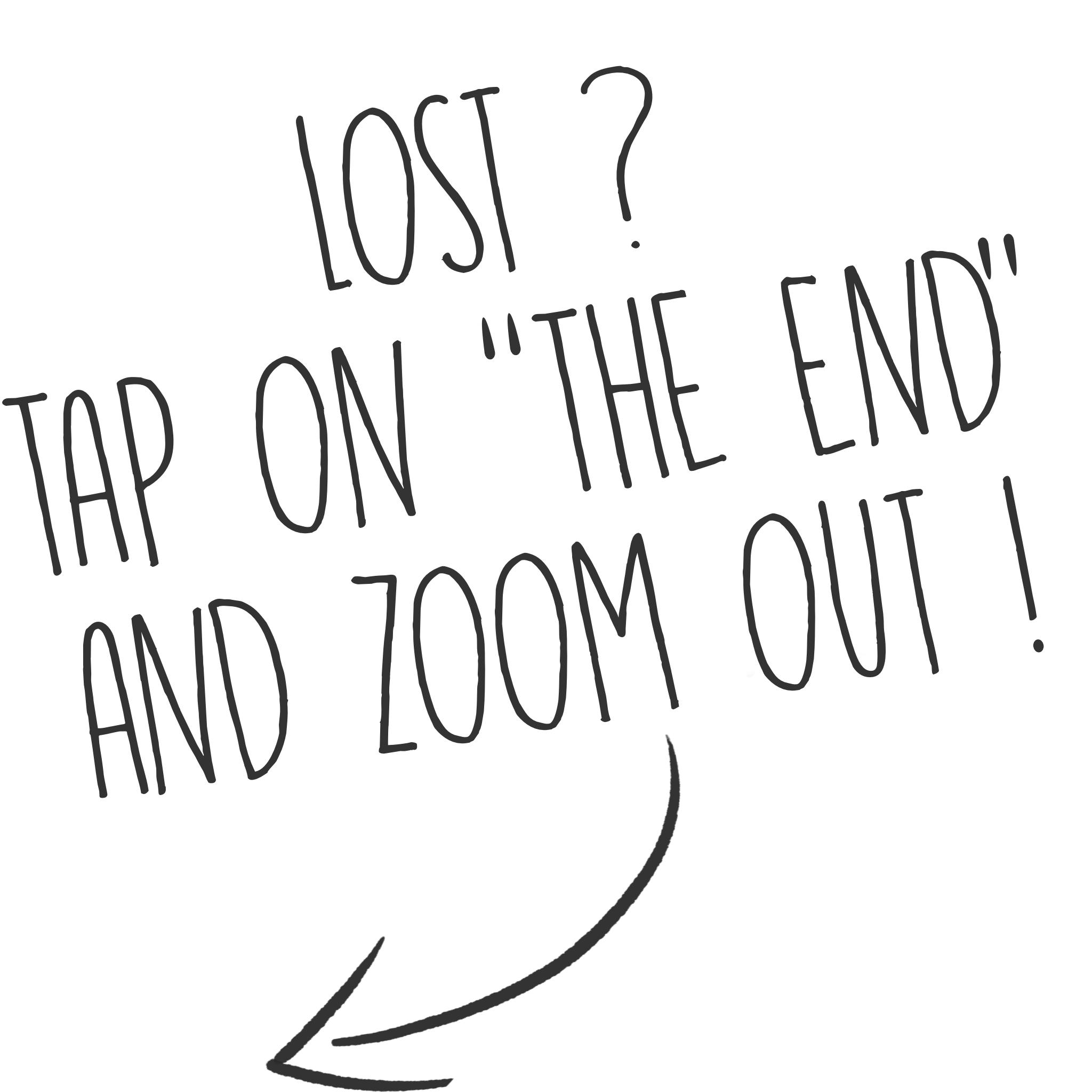 if you're lost, tap on the 'End' post-it and zoom out